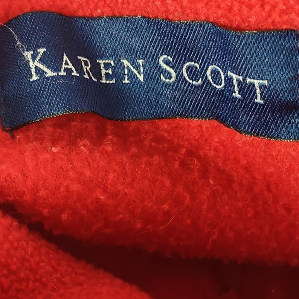 Karen Scott Red Full Zip Fleece Vest. Size Medium - Picture 8 of 10